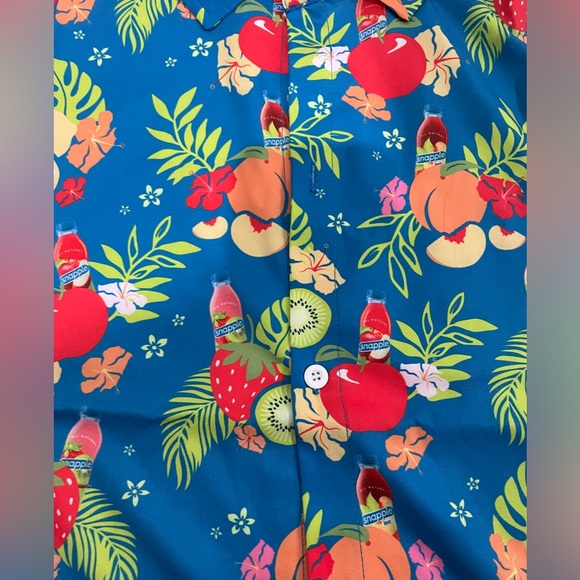 SNAPPLE Hawaiian Shirt Men's XL Multicolored Tropical Fruit Button-Up Shirt-NEW - Picture 4 of 5